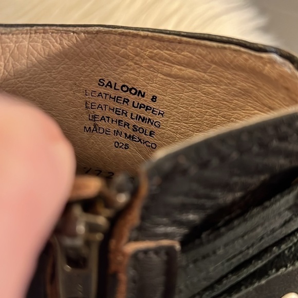 EUC Freebird Saloon Distressed Silver Buckle Black/ Brown Booties Size 8 - Picture 12 of 14